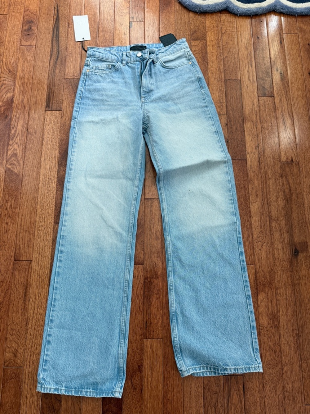 Zara Light Blue High-Rise Wide Leg Jeans